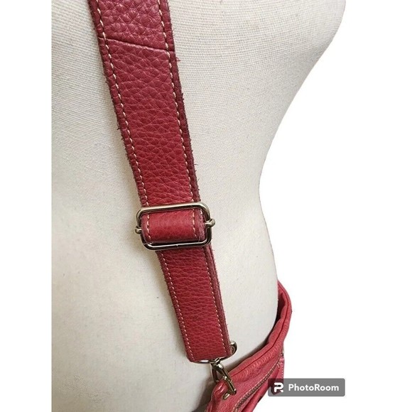 Fossil Buttery Soft Leather Crossbody Bag Multiple Pockets Dark Red/Burgundy - Picture 3 of 6